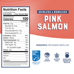 Bumble Bee skinless boneless pink salmon in water can, perfect for quick sandwiches.