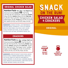 Close-up of Bumble Bee Snack On The Run chicken salad with crackers.