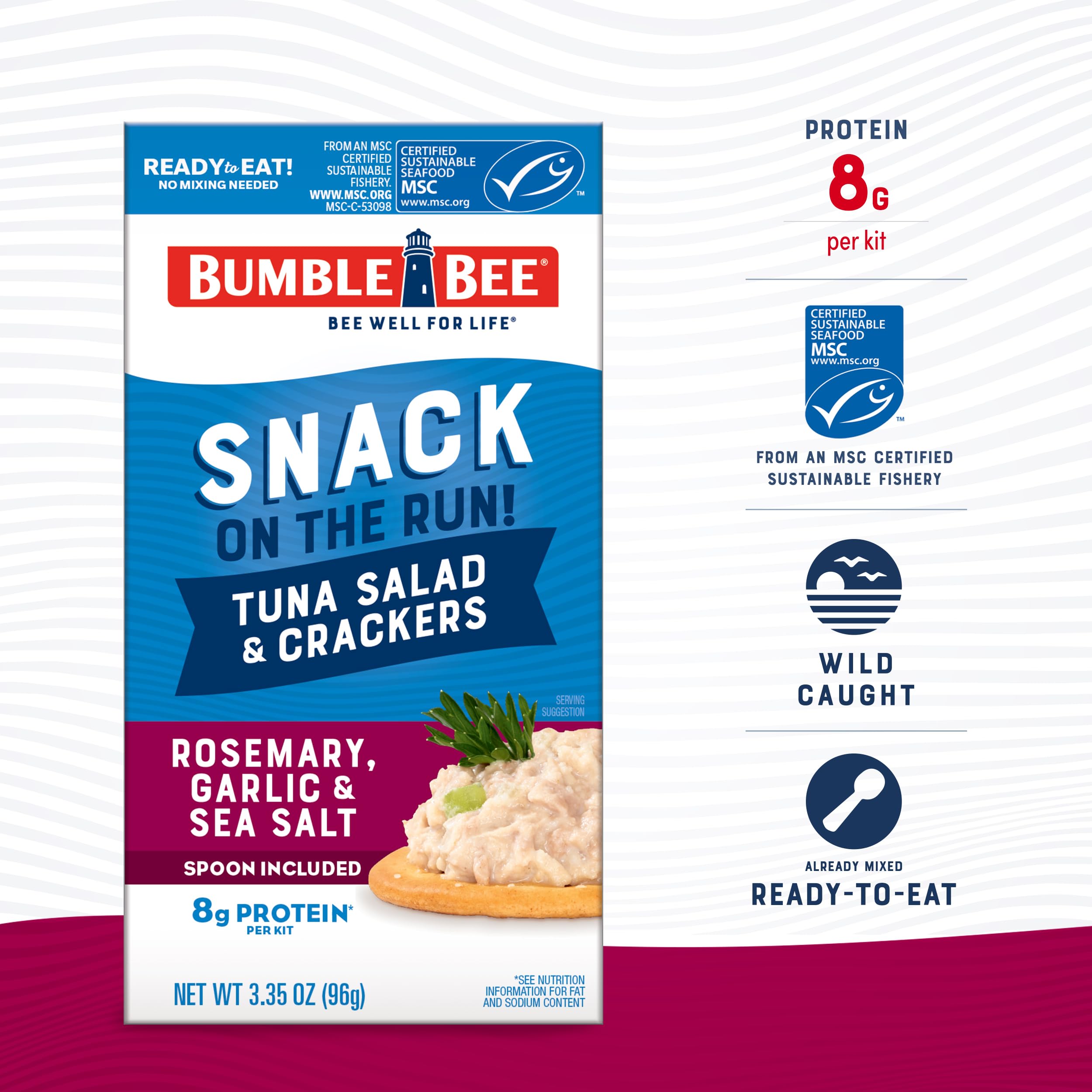 Bumble Bee Snack On The Run crackers close-up showing buttery texture and pairing.
