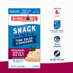 Bumble Bee Snack On The Run crackers close-up showing buttery texture and pairing.