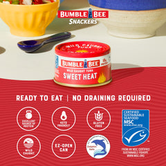 Bumble Bee Snackers Sweet Heat served on a wrap for a satisfying lunch.