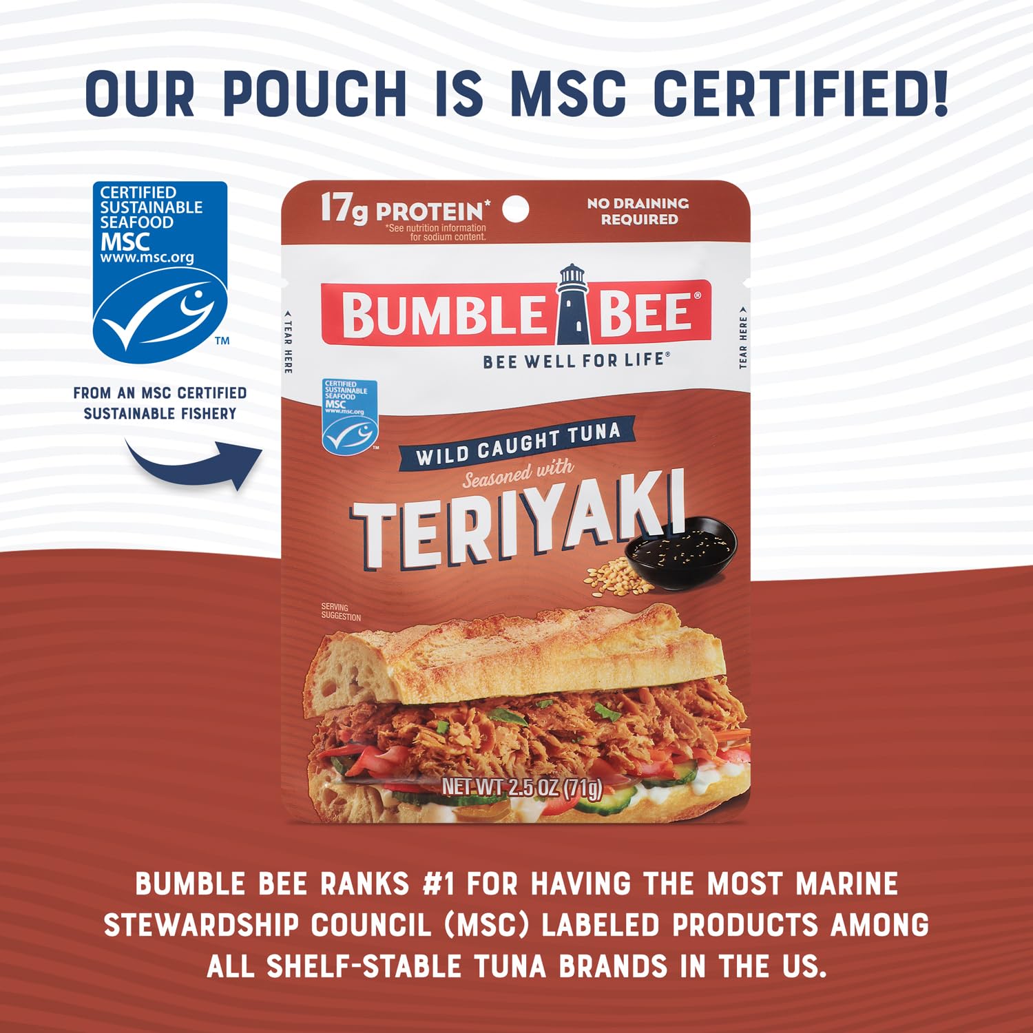 Bumble Bee Teriyaki Tuna Pouch on-the-go snack in a bag