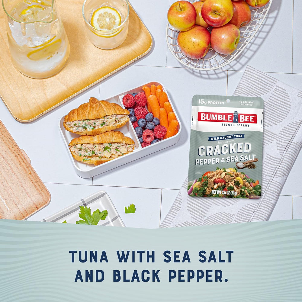 Bumble Bee tuna pouch in a lunchbox for an on-the-go meal