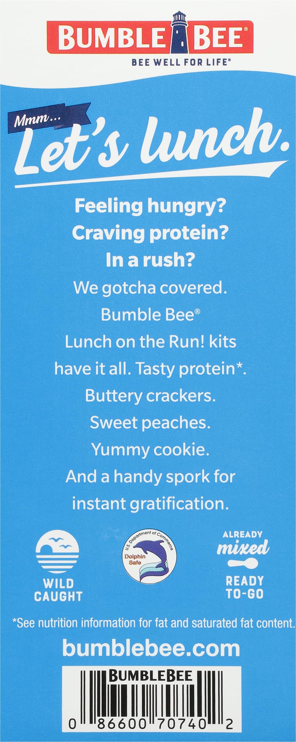 Ready-to-eat Bumble Bee tuna salad kit ideal for on-the-go meals