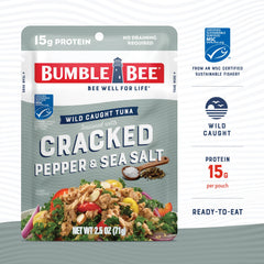 Bumble Bee wild caught tuna pouch packaging on shelf