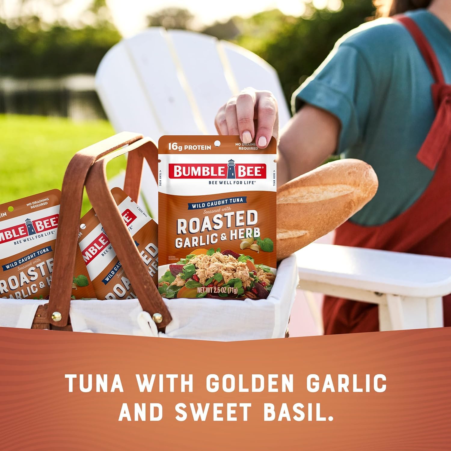 Bumble Bee Wild-Caught Tuna Pouch supports sustainable seafood choices.