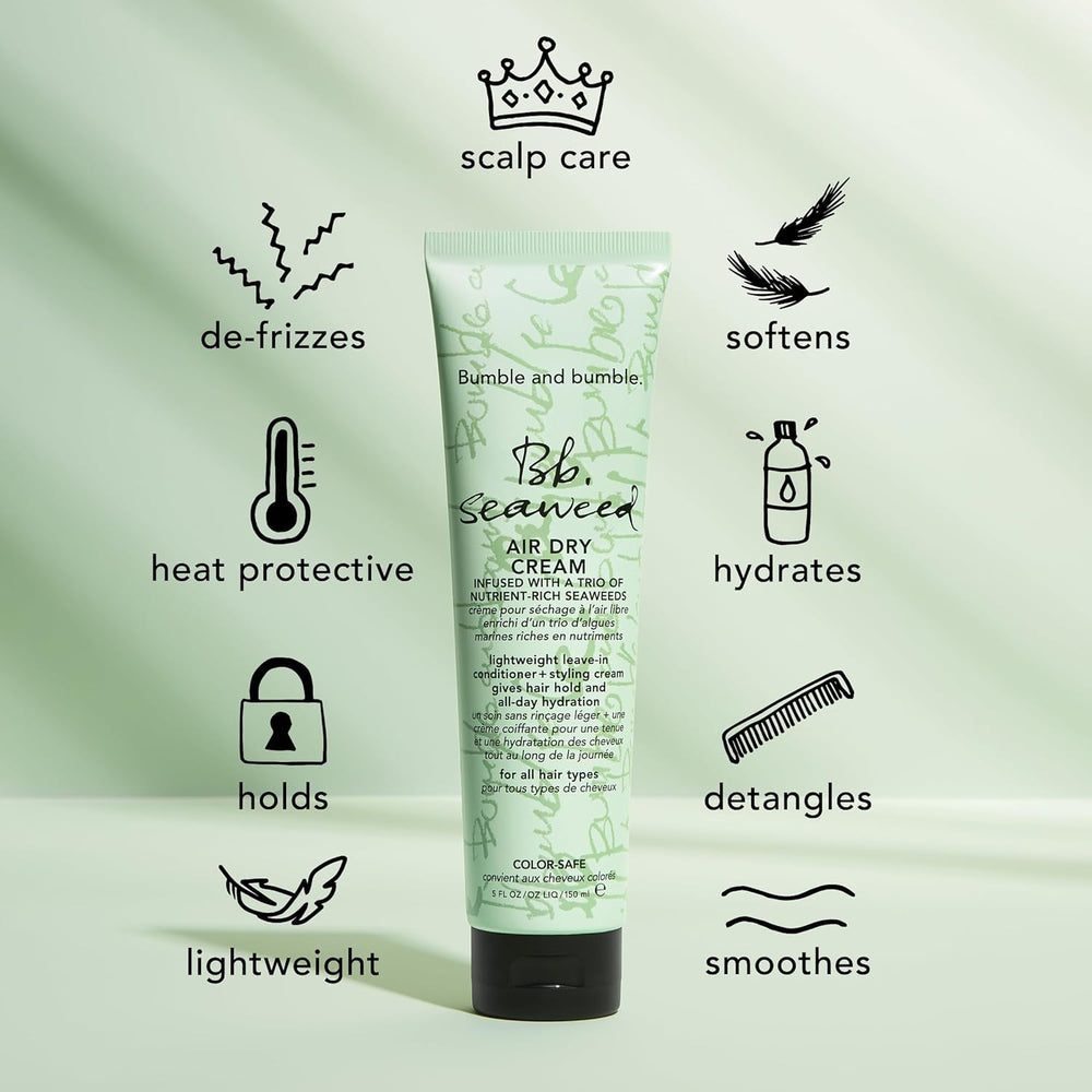 Bumble and bumble Seaweed Air Dry Cream texture close-up shows smooth hair.