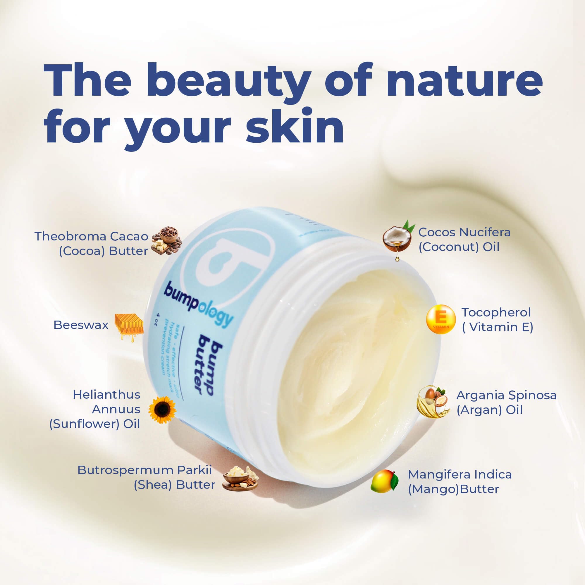 Bumpology Bump Butter bottle application showing easy one-step moisturizer