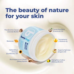 Bumpology Bump Butter bottle application showing easy one-step moisturizer