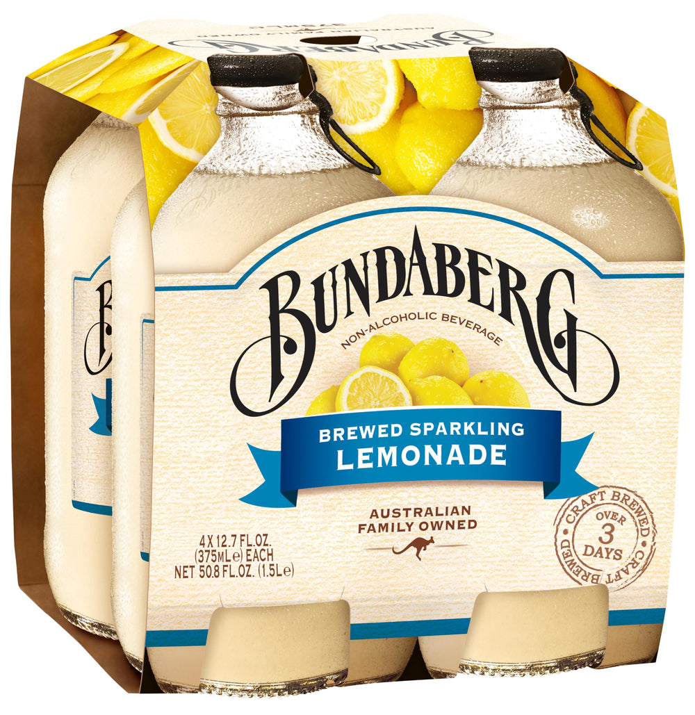 Bundaberg Sparkling Lemonade bottle front view, a refreshing citrus option for everyday meals.