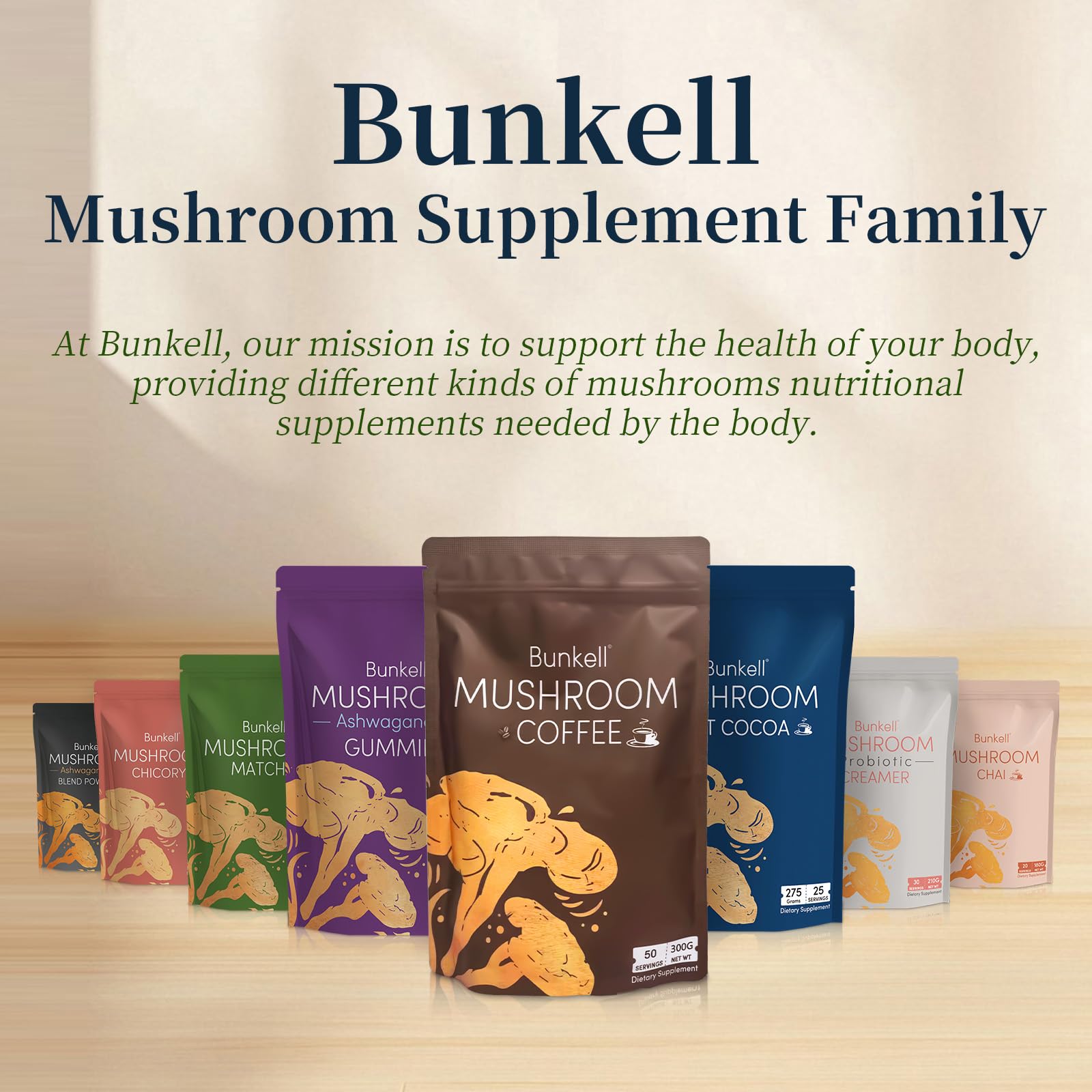 Bunkell Mushroom Coffee cues gut-friendly fiber and prebiotics
