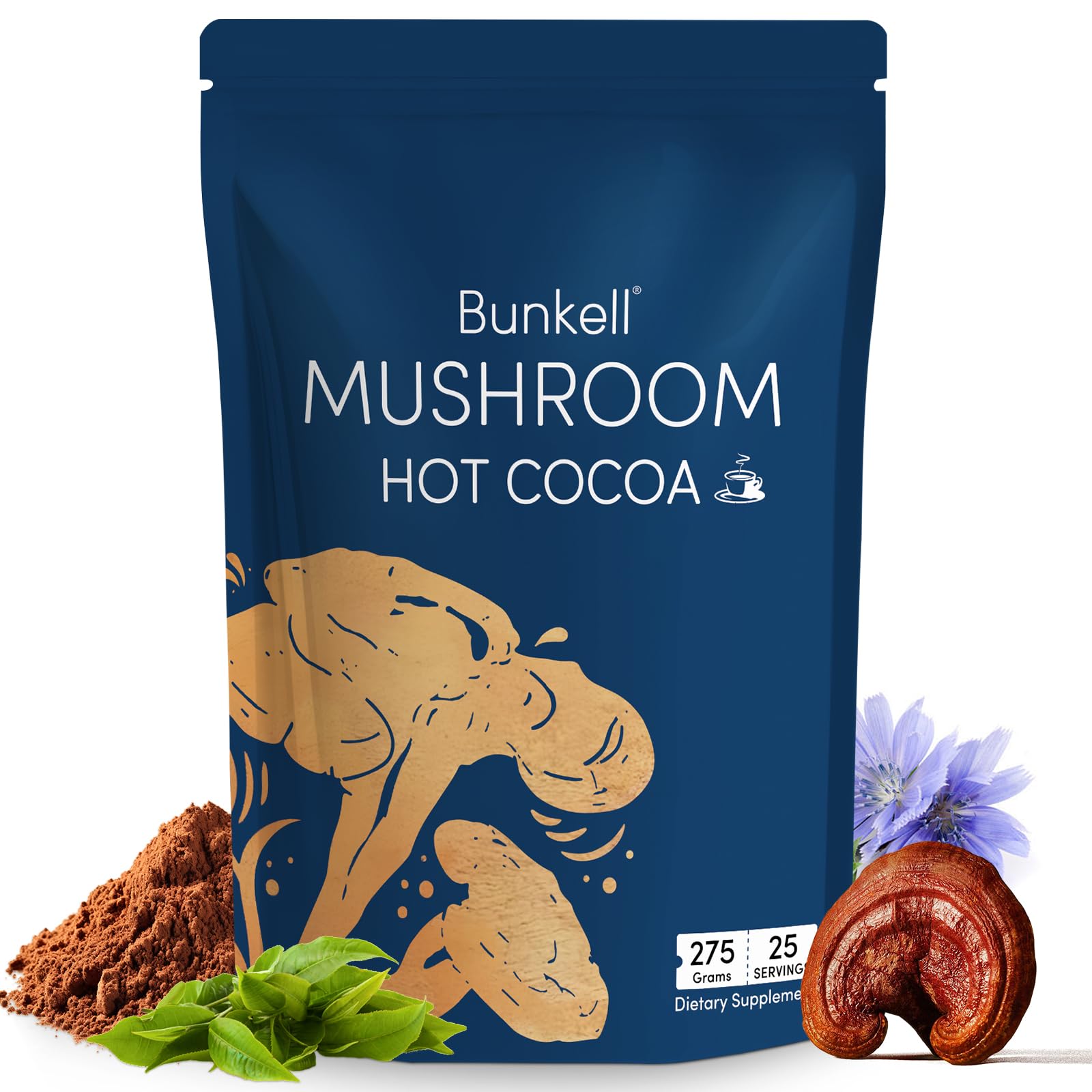 Bunkell Mushroom Hot Cocoa bag ready for a cozy evening ritual
