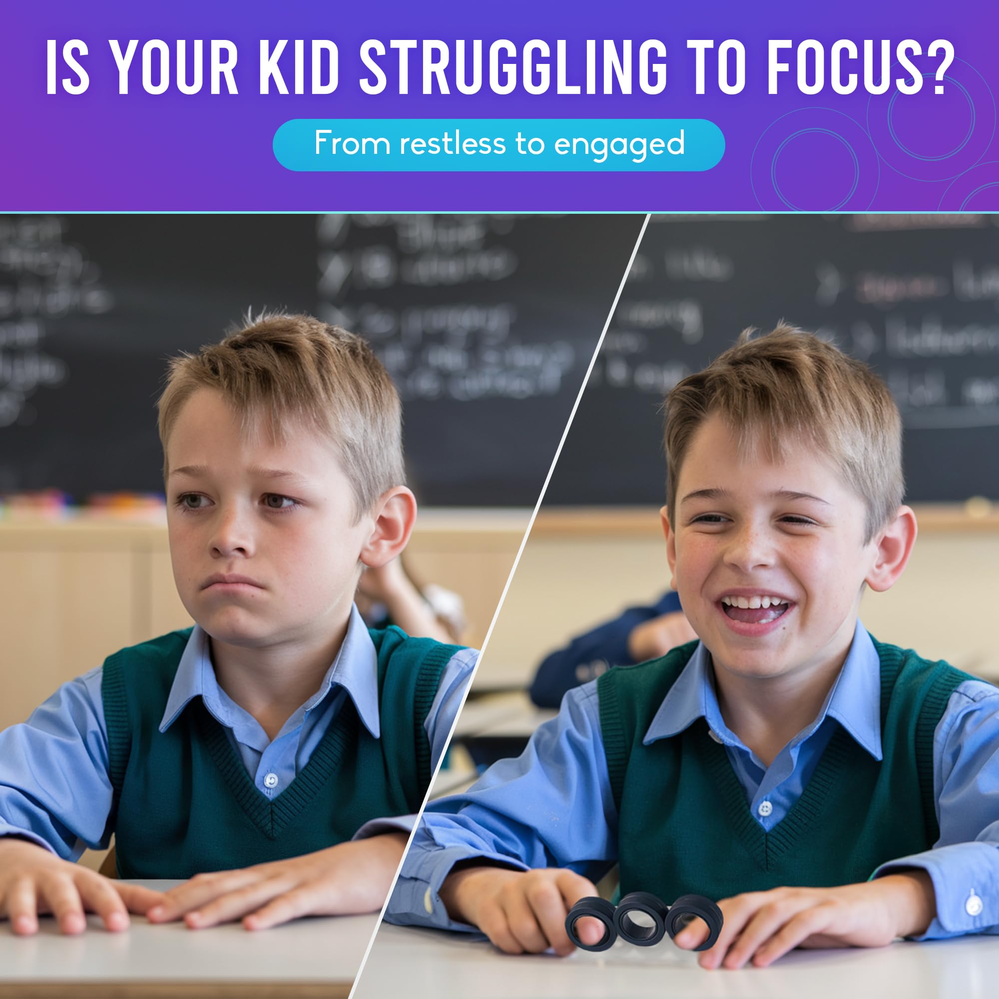 BunMo adult and teen-friendly magnet rings ideal for desk or classroom use.