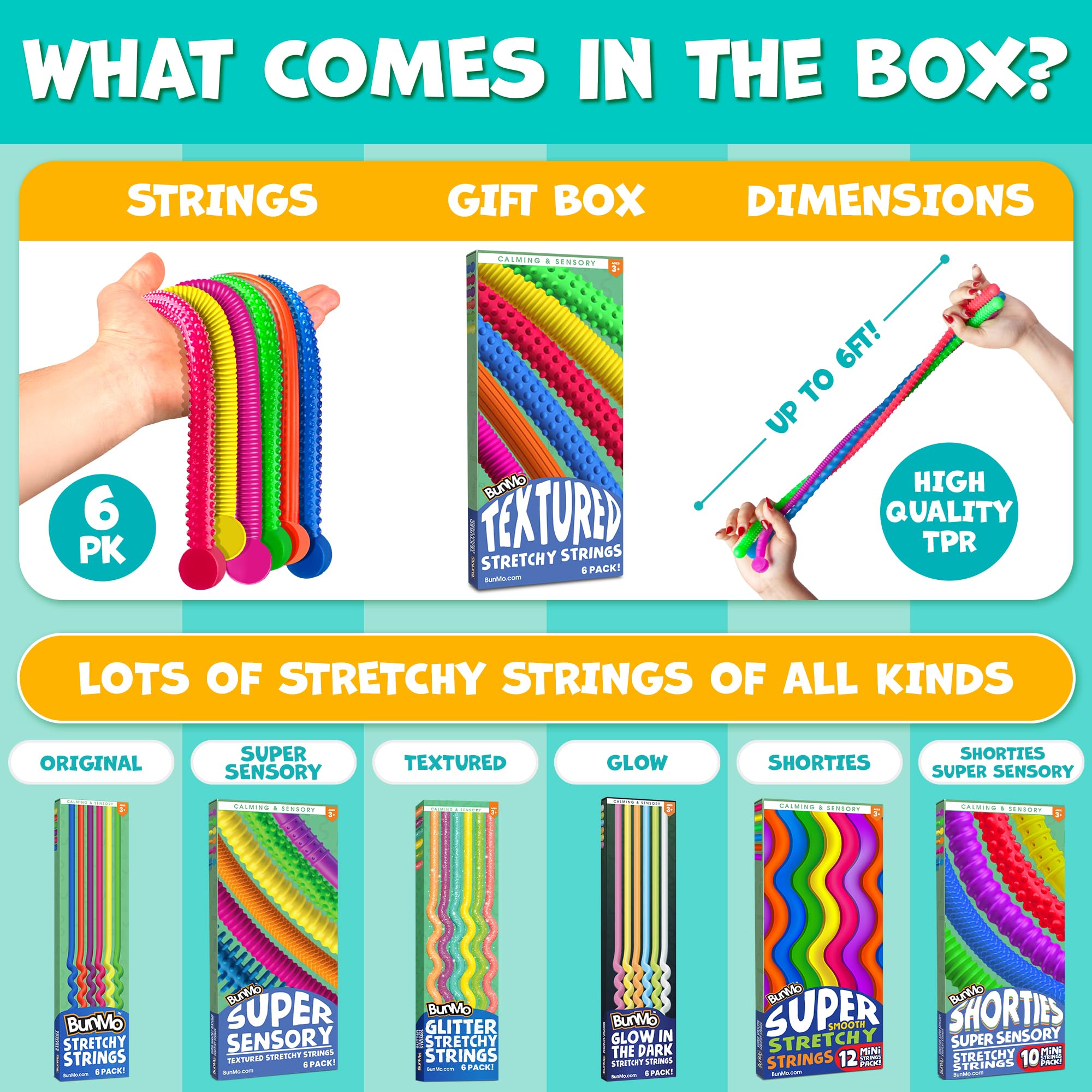 BUNMO durable stretch length over 3 feet for extended fun.
