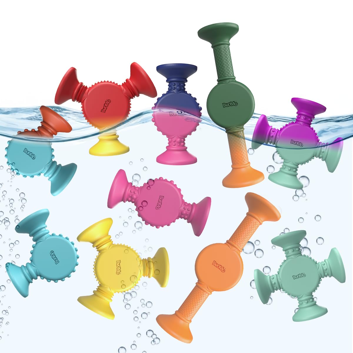 BUNMO color-changing bath toy with textured silicone surface for engaging bath time.