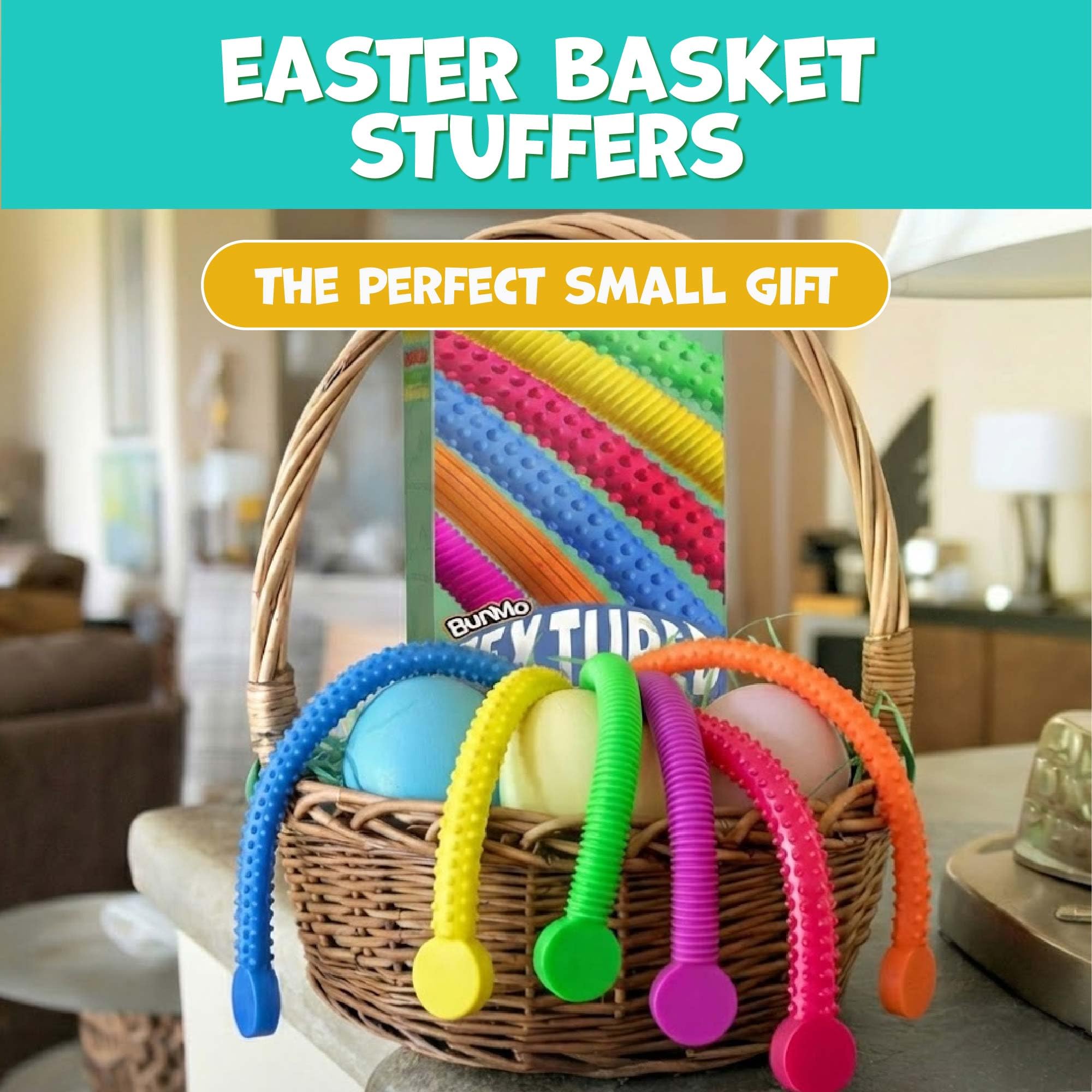 BUNMO Easter basket stuffer in bright colors for calm focus during quiet time.