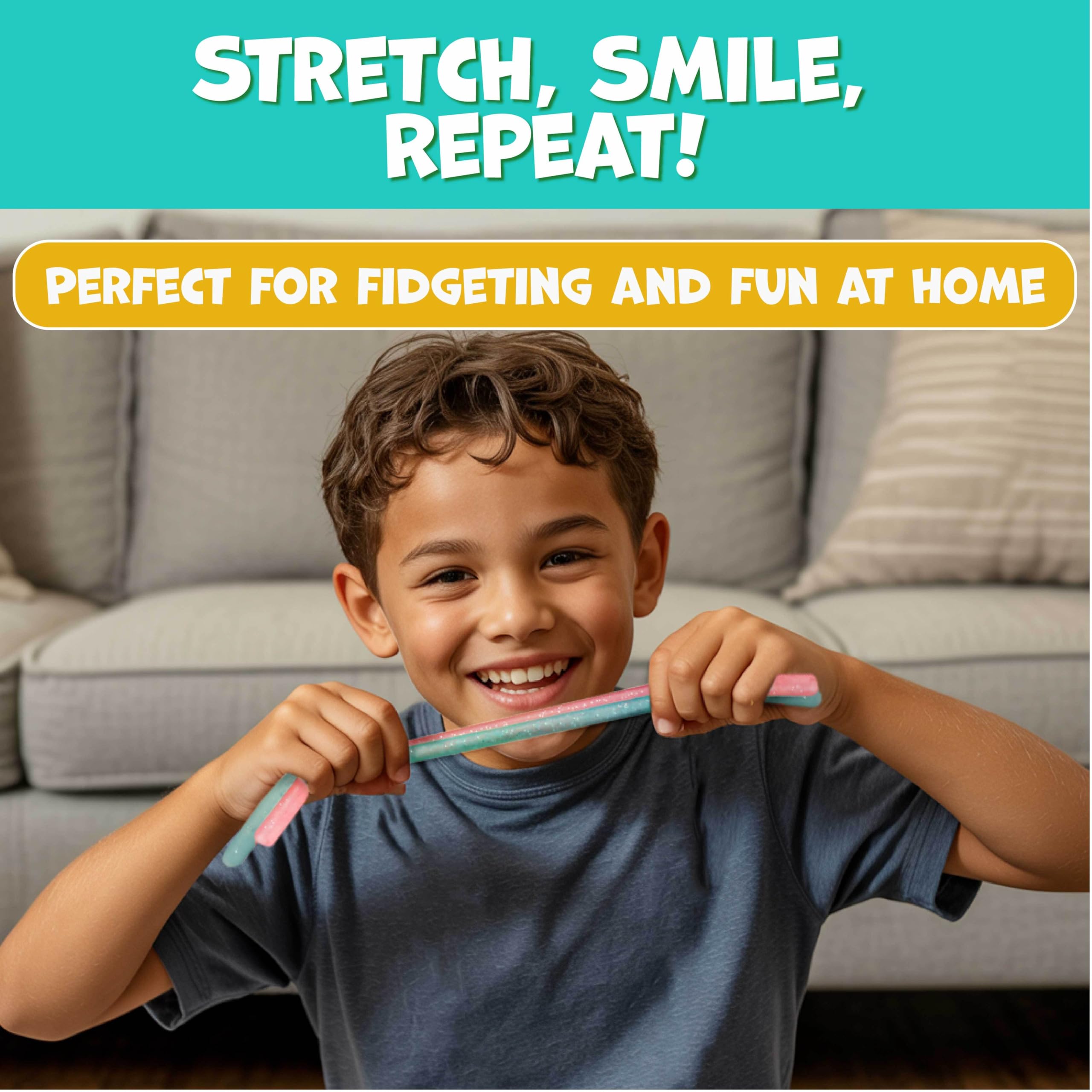 BUNMO glitter stretchy strings in a backpack for on-the-go calm and engagement.