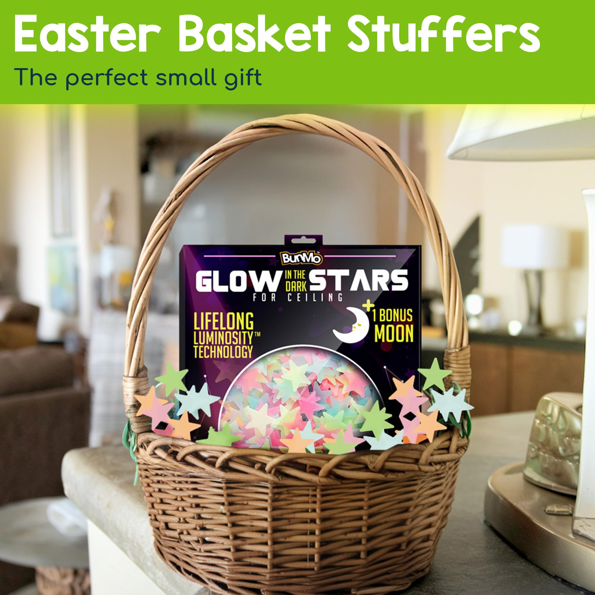 BUNMO Glow Stars reveal moons and planets for space-themed decor