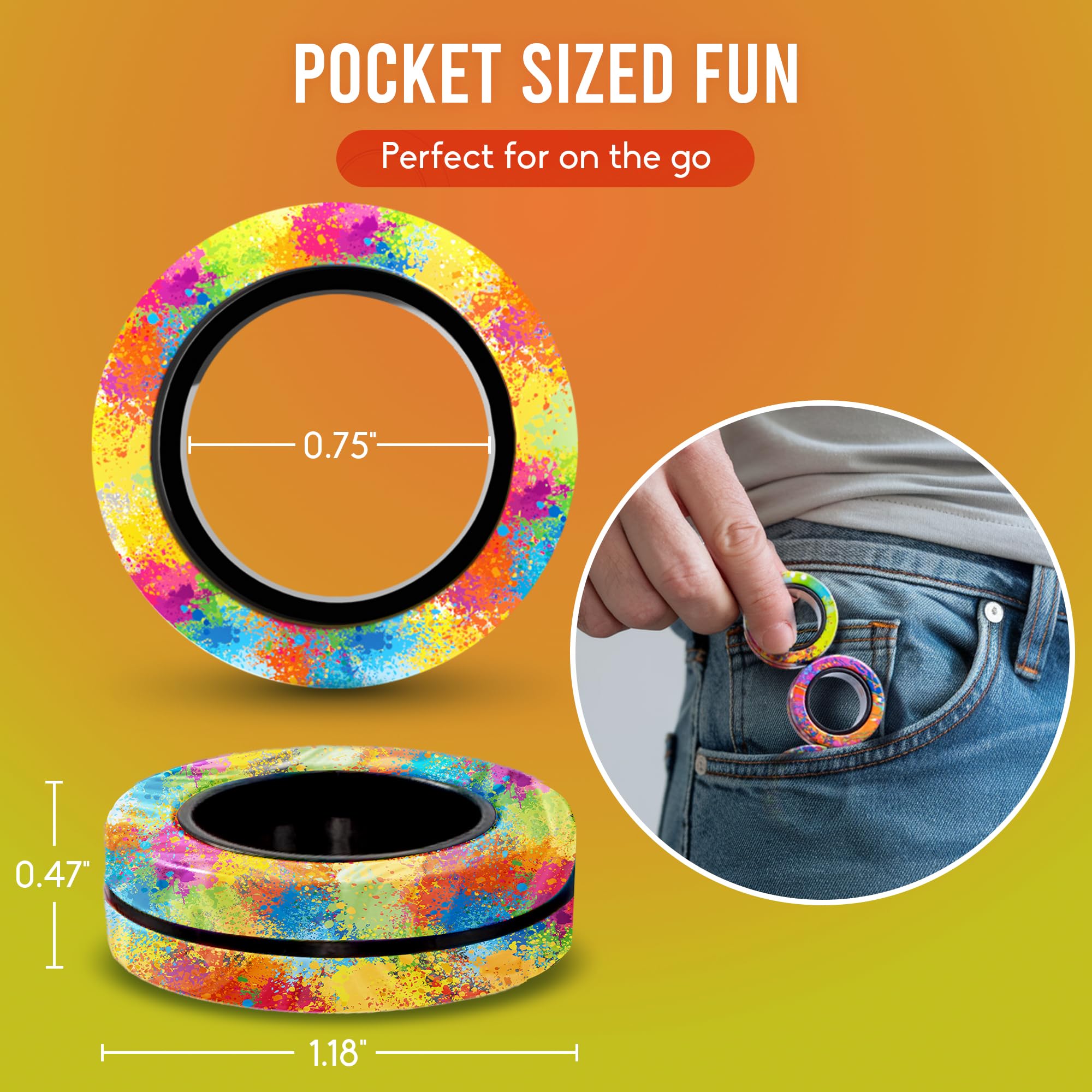 Improved N45 magnets give reliable hold during flips and spins.