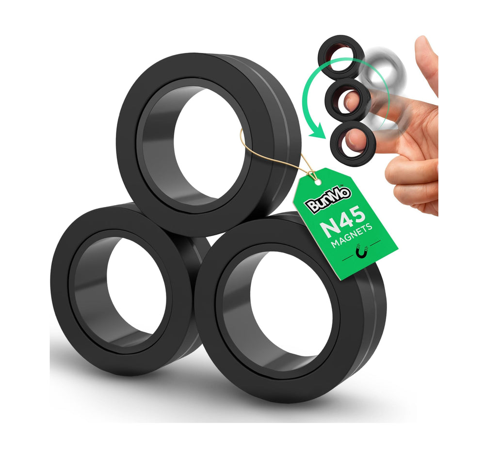 BunMo magnetic rings 3-pack closeup for versatile Easter gifts and discreet fidgeting.