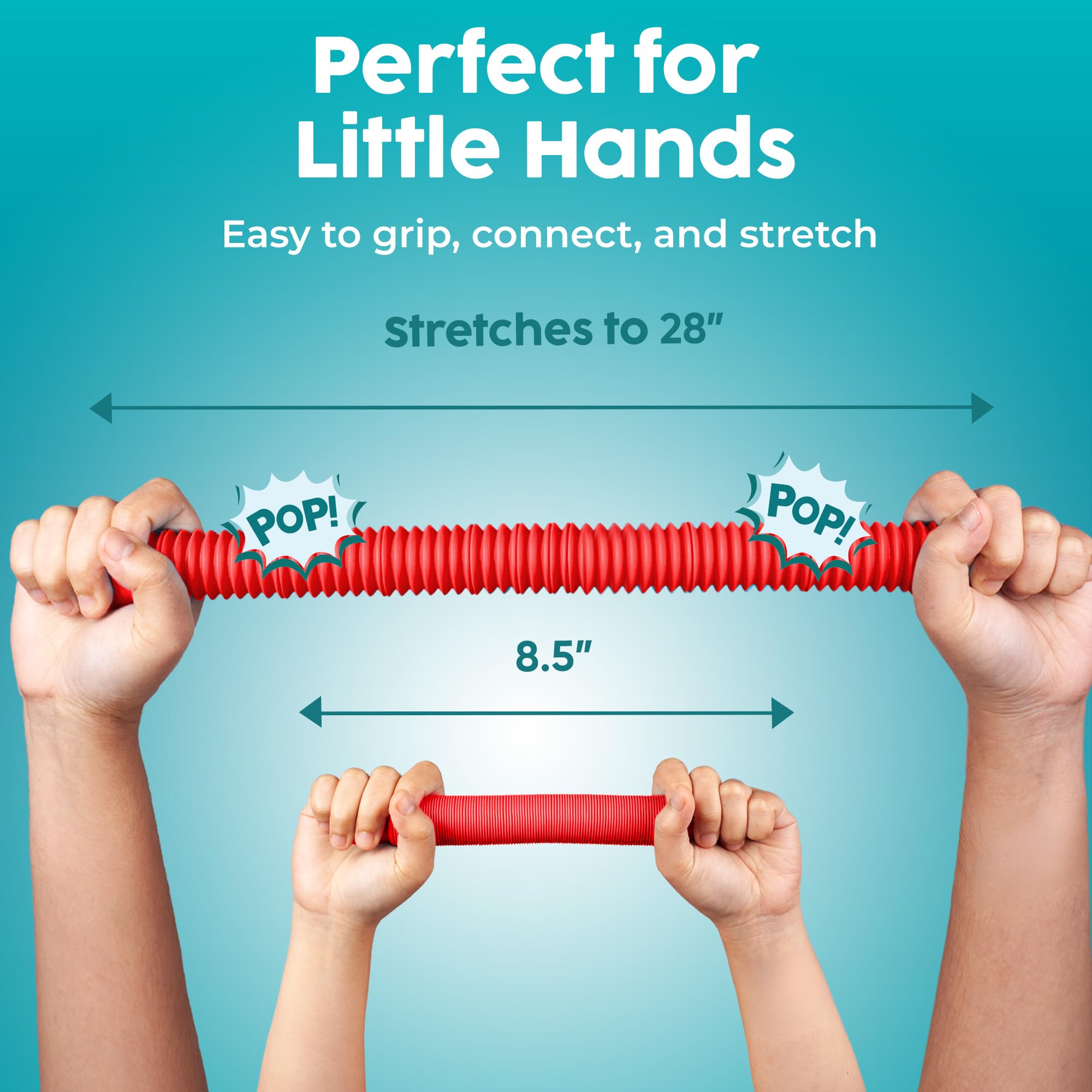BUNMO Pop Tubes durable, BPA-free plastic for active kids.