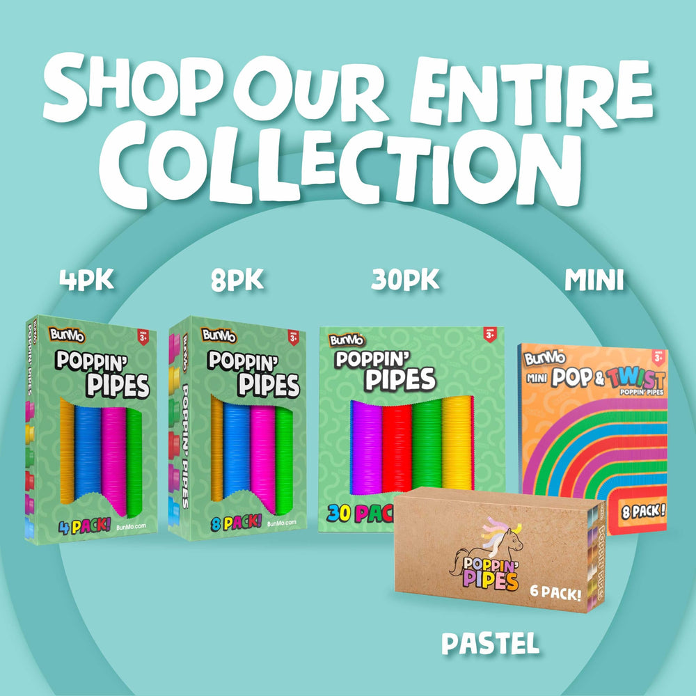 BUNMO Pop Tubes help create marble tracks and simple STEM-inspired challenges.