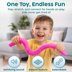 BunMo Pop Tubes support fine motor skills through pull-and-pop actions.
