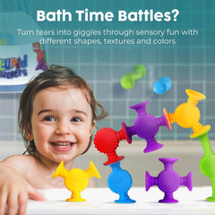 BUNMO textured silicone bath toy pops for sensory exploration