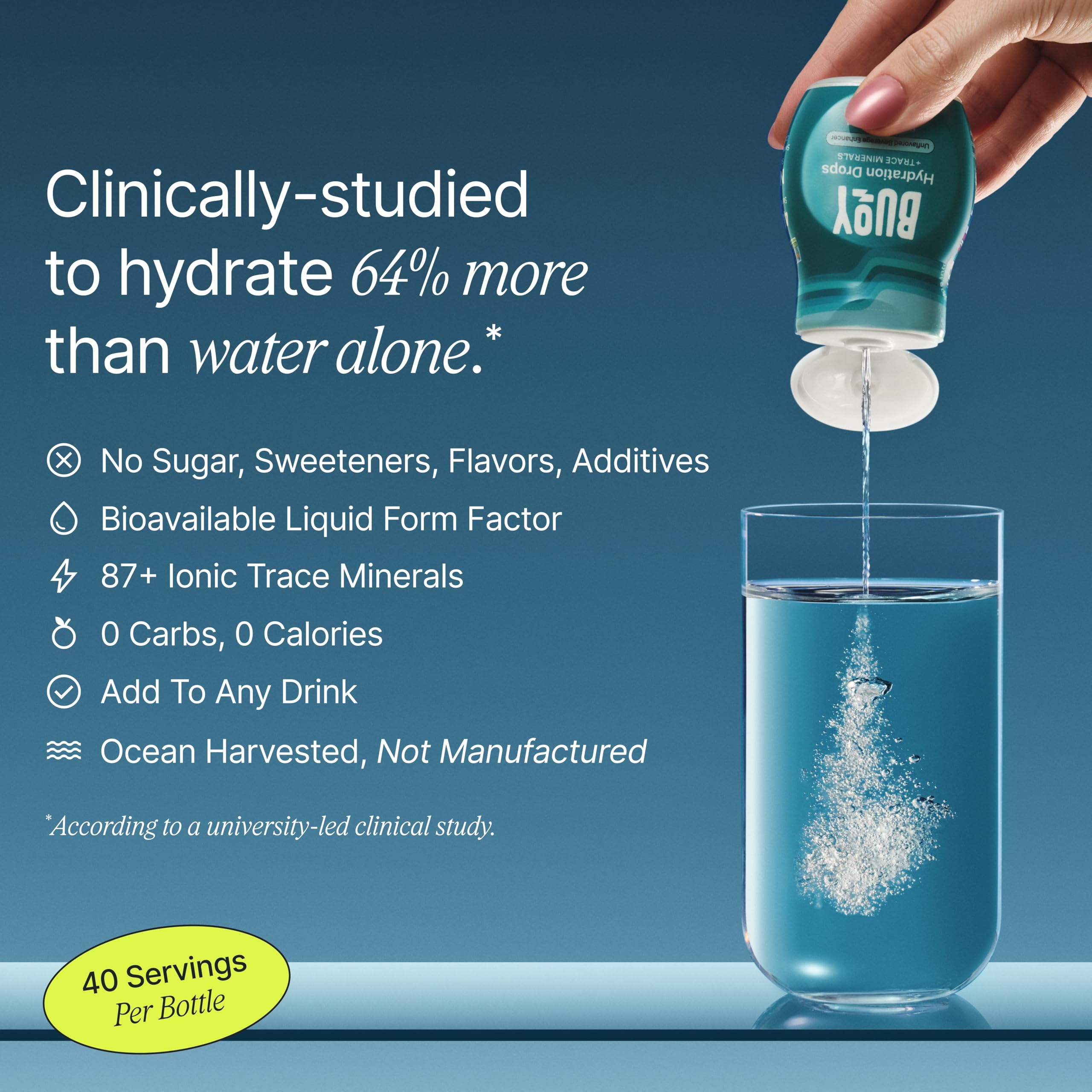 Buoy Electrolyte Drops dropper dispensing drops for quick hydration
