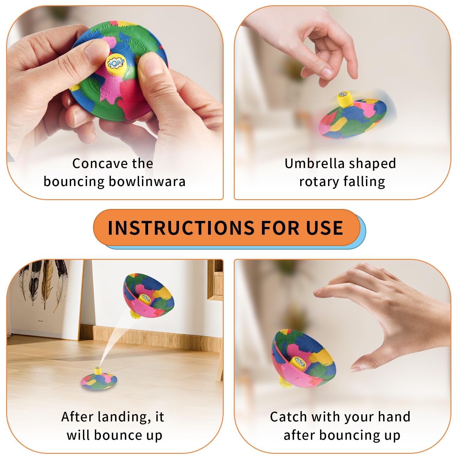 Bupduq Bounce Bowls Camouflage in-hand use enhances concentration