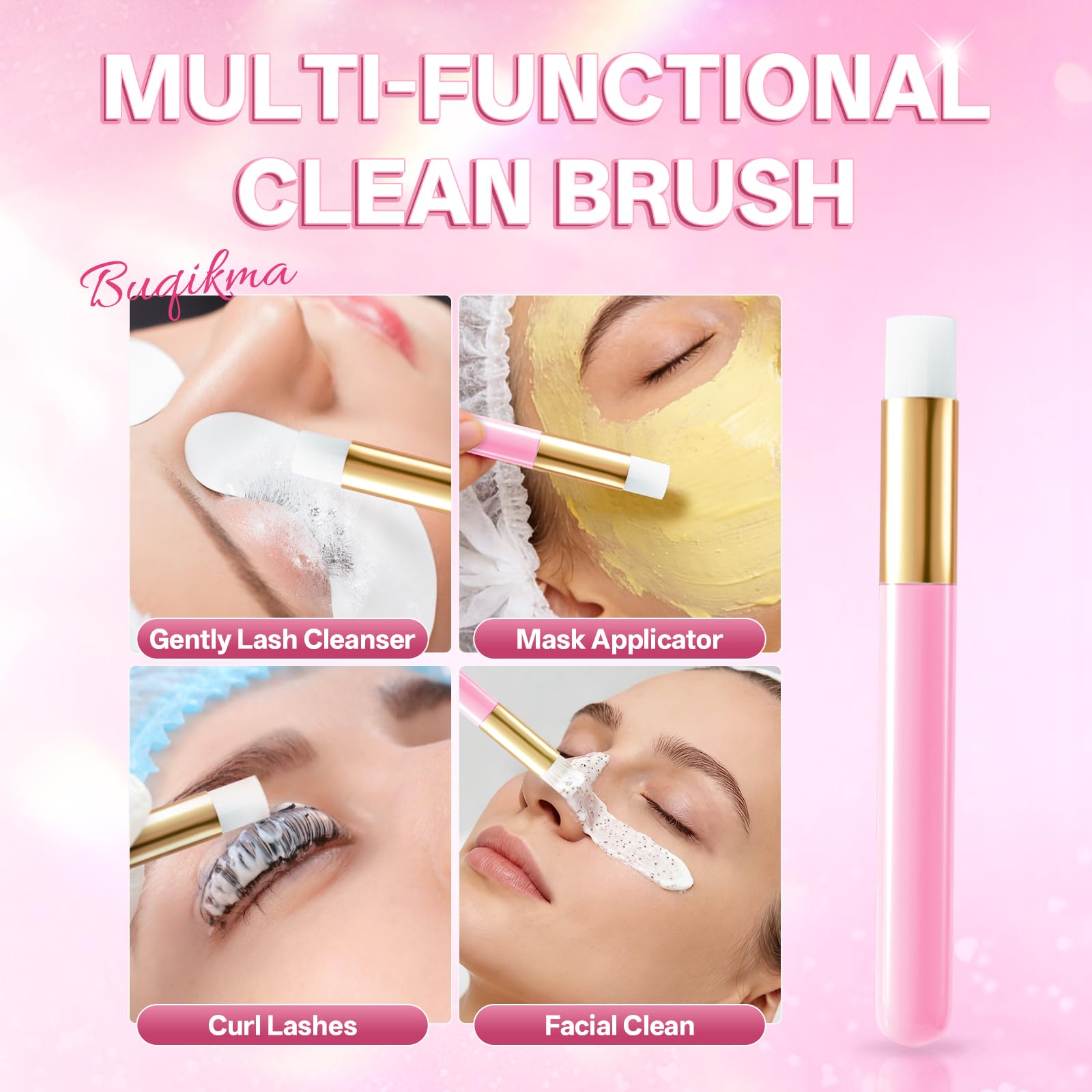 Buqikma application instructions for quick, simple daily lash cleansing.