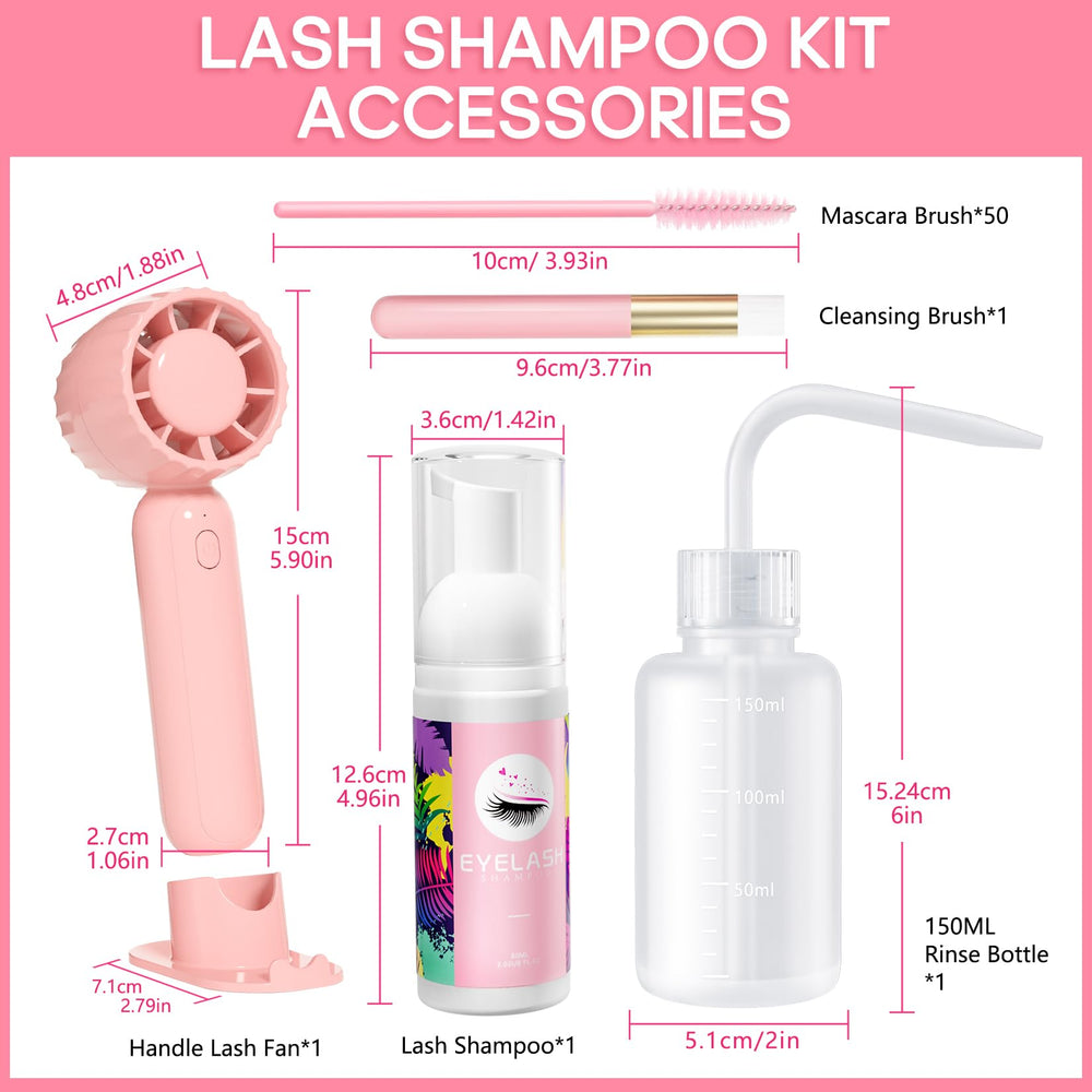 Buqikma portable lash fan for gentle drying after washing.
