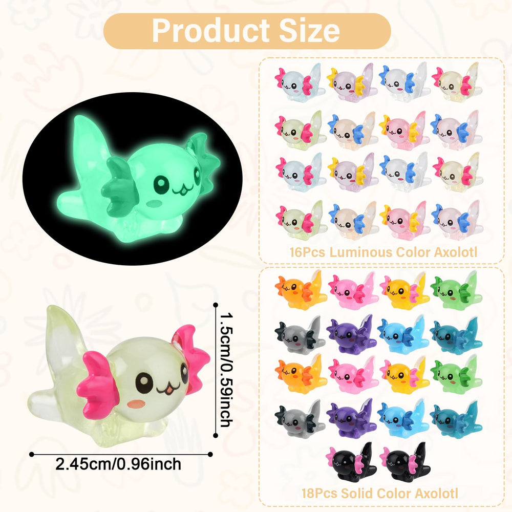 BuQiuRen glow-in-dark axolotls for aquarium decor and tank accents.
