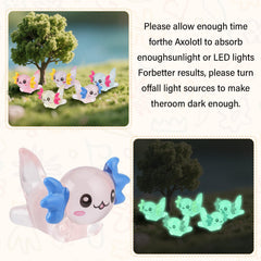 BuQiuRen resin axolotl miniatures for fairy garden landscapes.