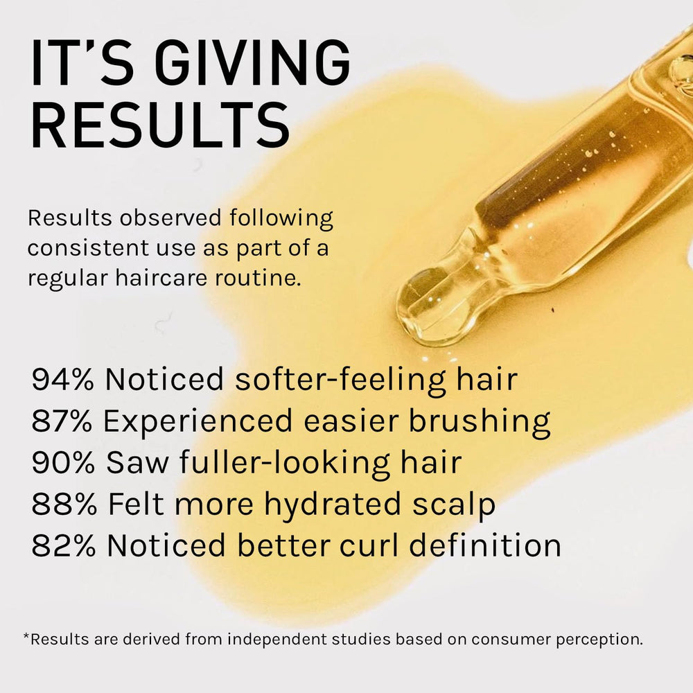 Bur Bur Growing Season oil on hair application shows even root-to-tip coverage