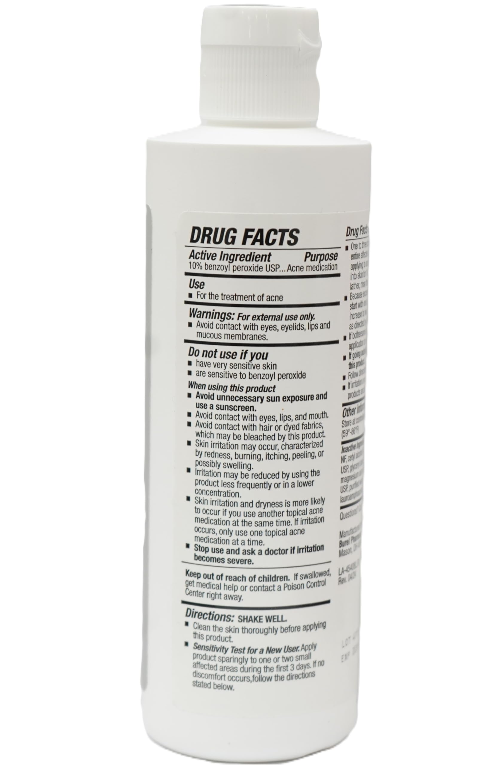 Burelpharma benzoyl peroxide wash foam lather shows gentle cleansing