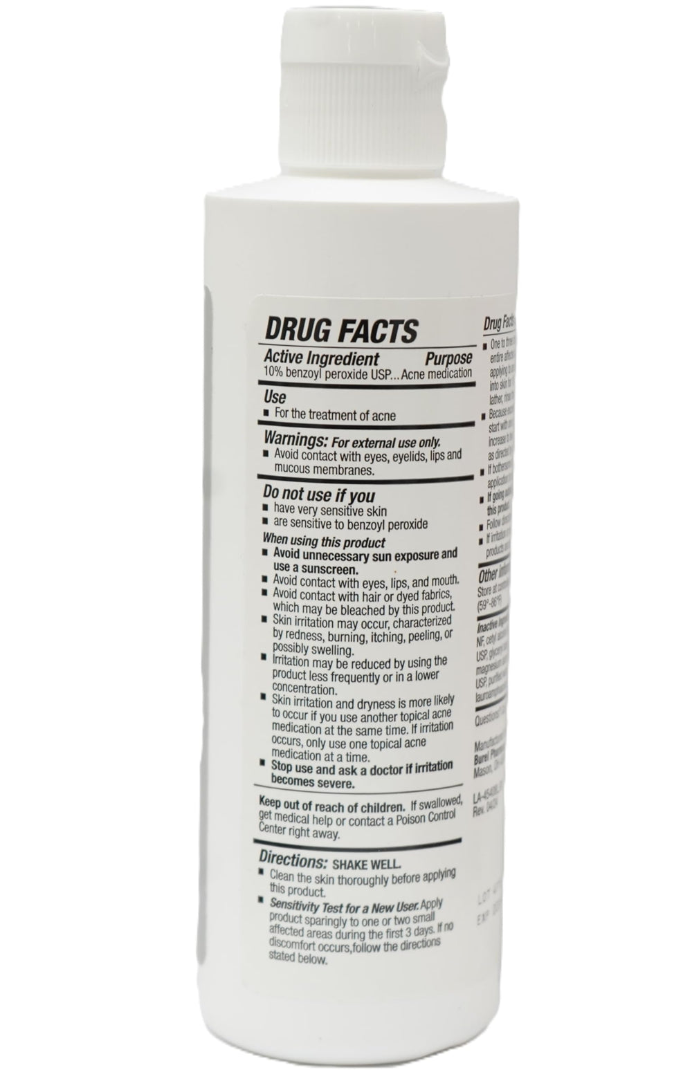 Burelpharma benzoyl peroxide wash foam lather shows gentle cleansing