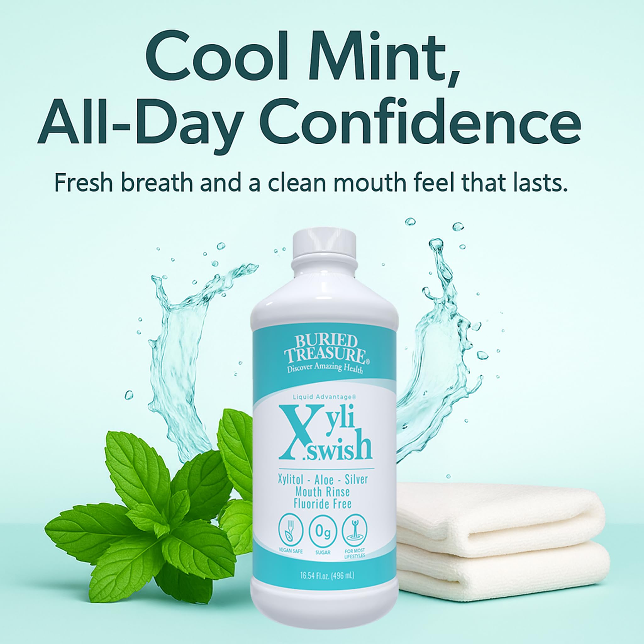 Buried Treasure Xyli Swish peppermint flavor for a fresh aftertaste