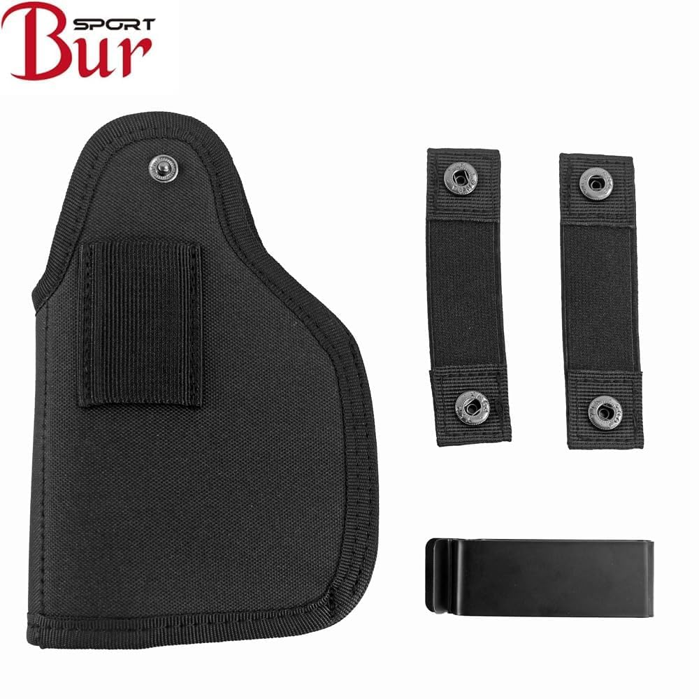 Bursport ambidextrous holster supporting left or right-handed quick draw.