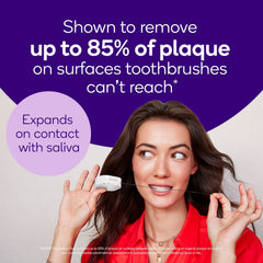 BURST Expanding Floss action demonstrates expansion on saliva.