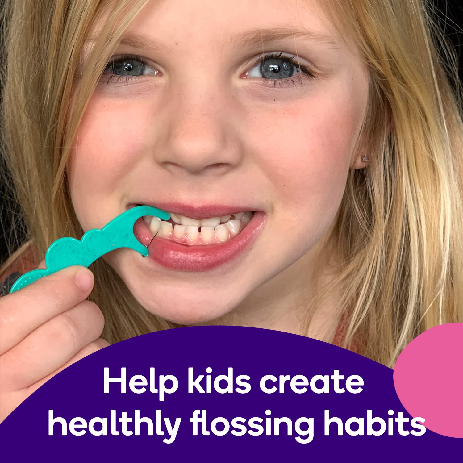 Burst Kids Flossers feature smiley grips that make flossing fun