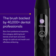 Burst Pro Sonic toothbrush black side view showing ergonomic grip for comfortable brushing.