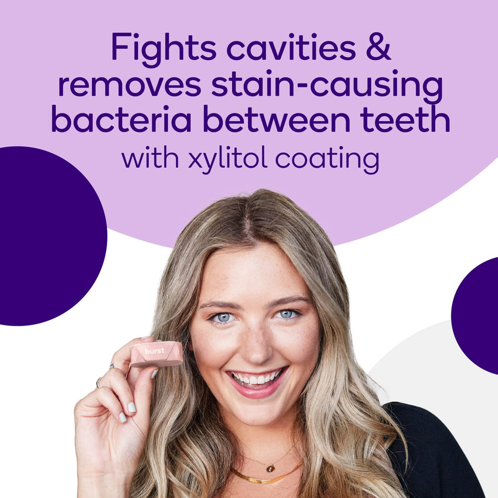 BURST Vegan, cruelty-free floss ingredients and labeling.