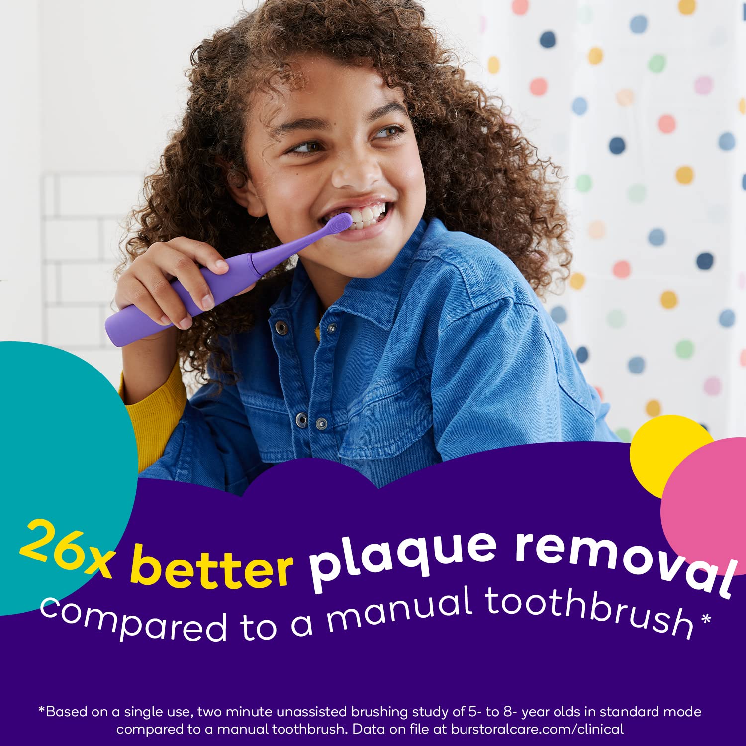 BURST Kids 3-pack replacement heads displayed for long-lasting smile care.