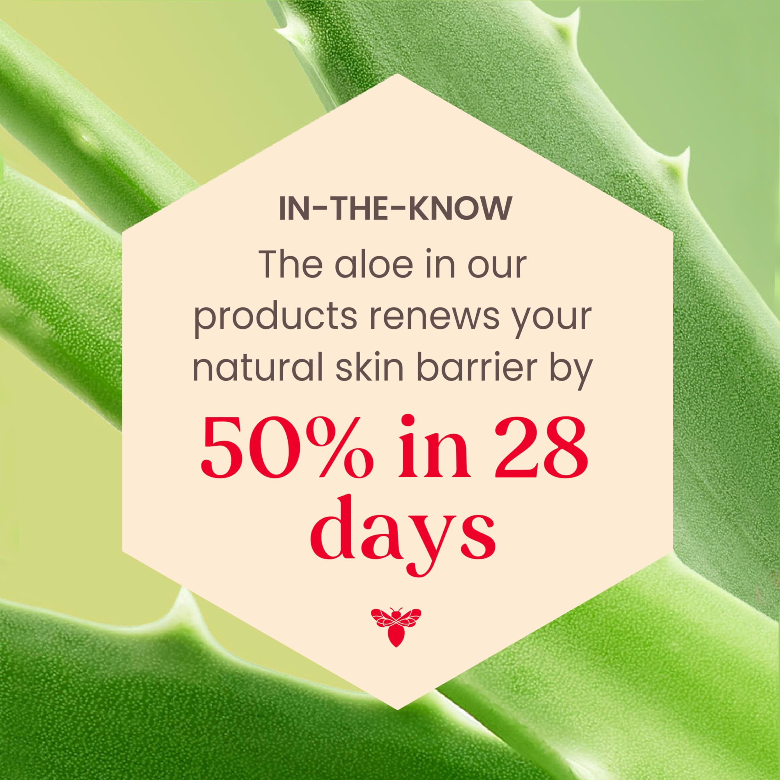 Burt's Bees aloe and rice milk blend provides gentle hydration for sensitive skin