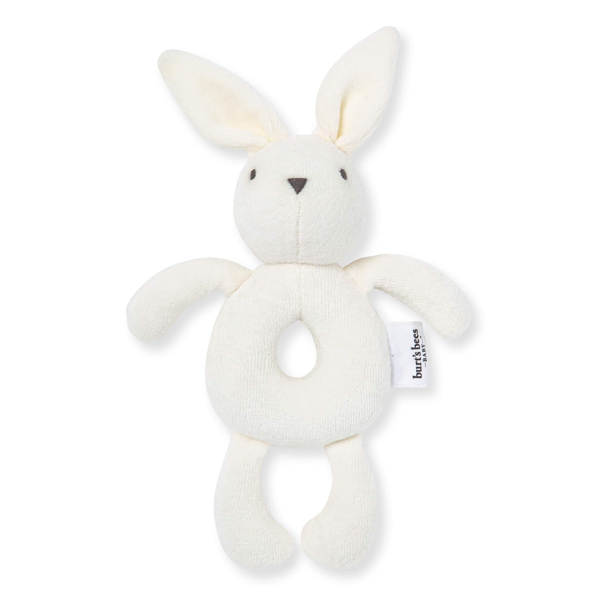 Burt's Bees Baby bear rattle with soft organic cotton shell for little hands.