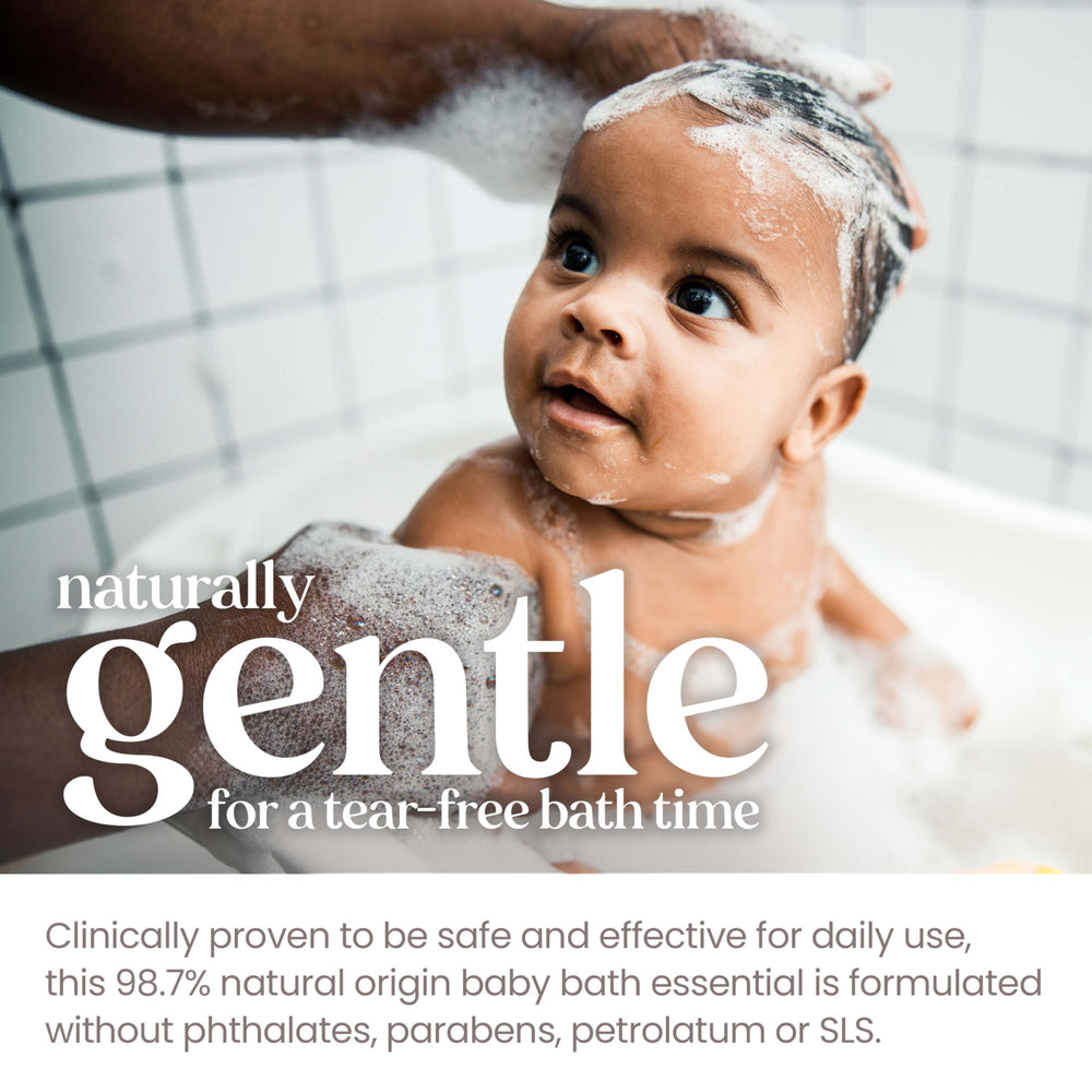 Burt's Bees Baby Sensitive Shampoo and Wash shows 98.7% natural origin