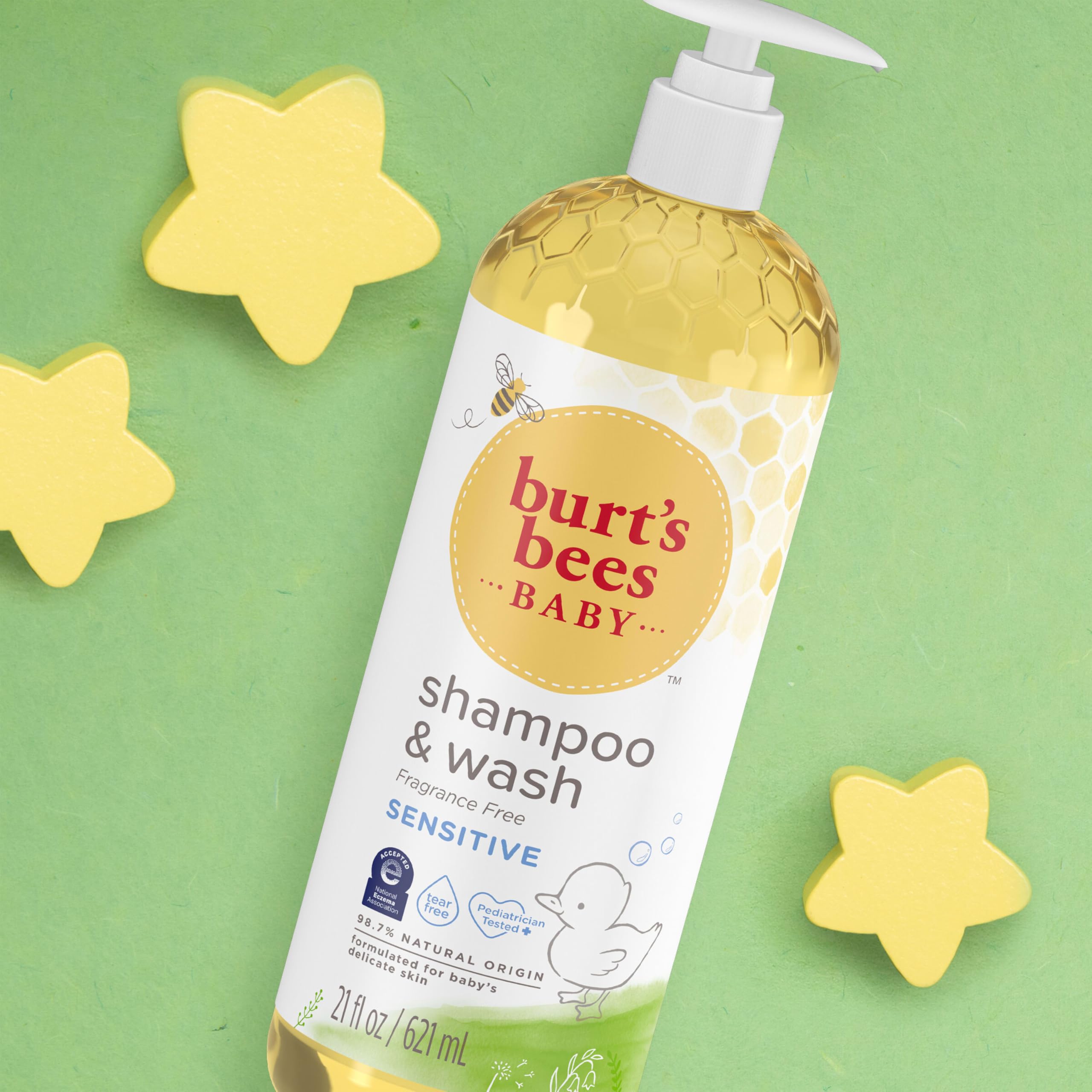 Burt's Bees Baby pump bottle design enables one-handed operation
