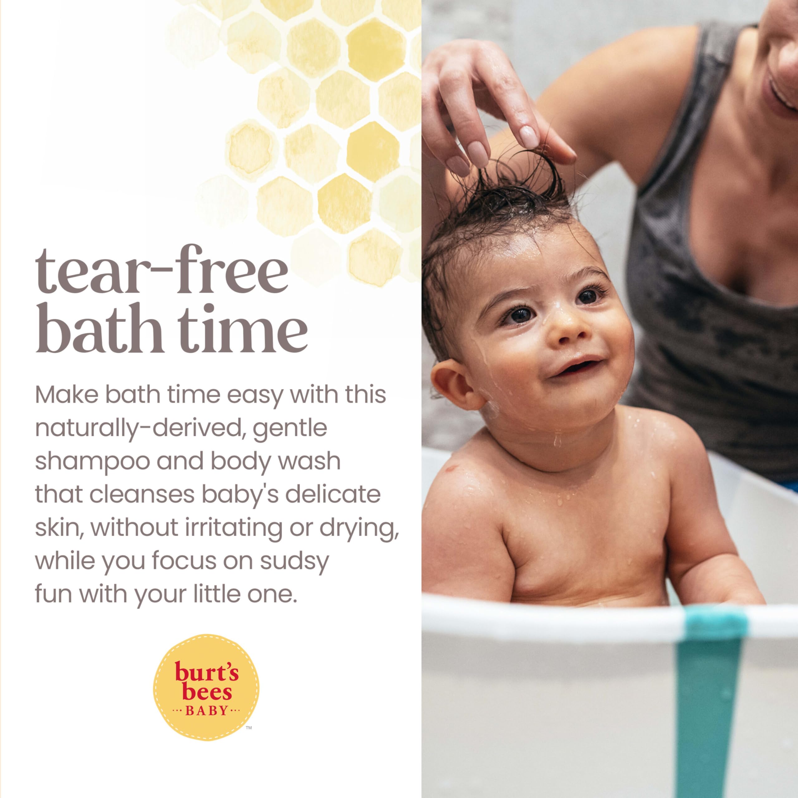 Burt's Bees Baby Sensitive Shampoo and Wash cleanses head to toe gently