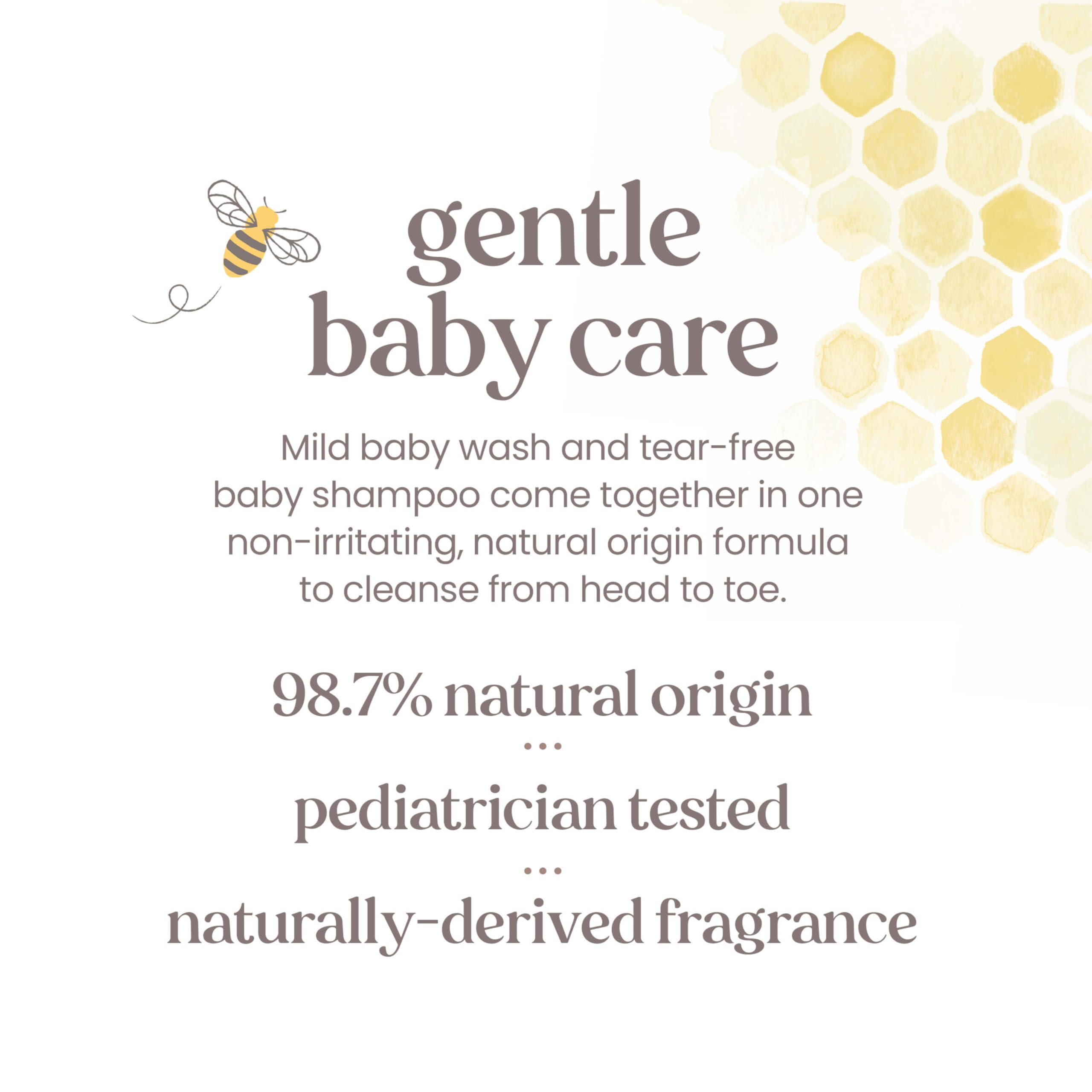 Parent pours a capful into a washcloth for baby bath.